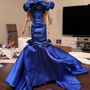Blue Mermaid Gown Fit Muse Model Barbie, Poppy Parker Integrity Fashion Doll